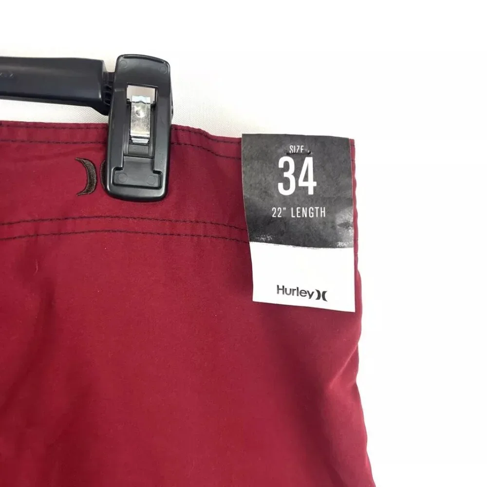Hurley Men’s Red Drawstring Boardshorts Size 34